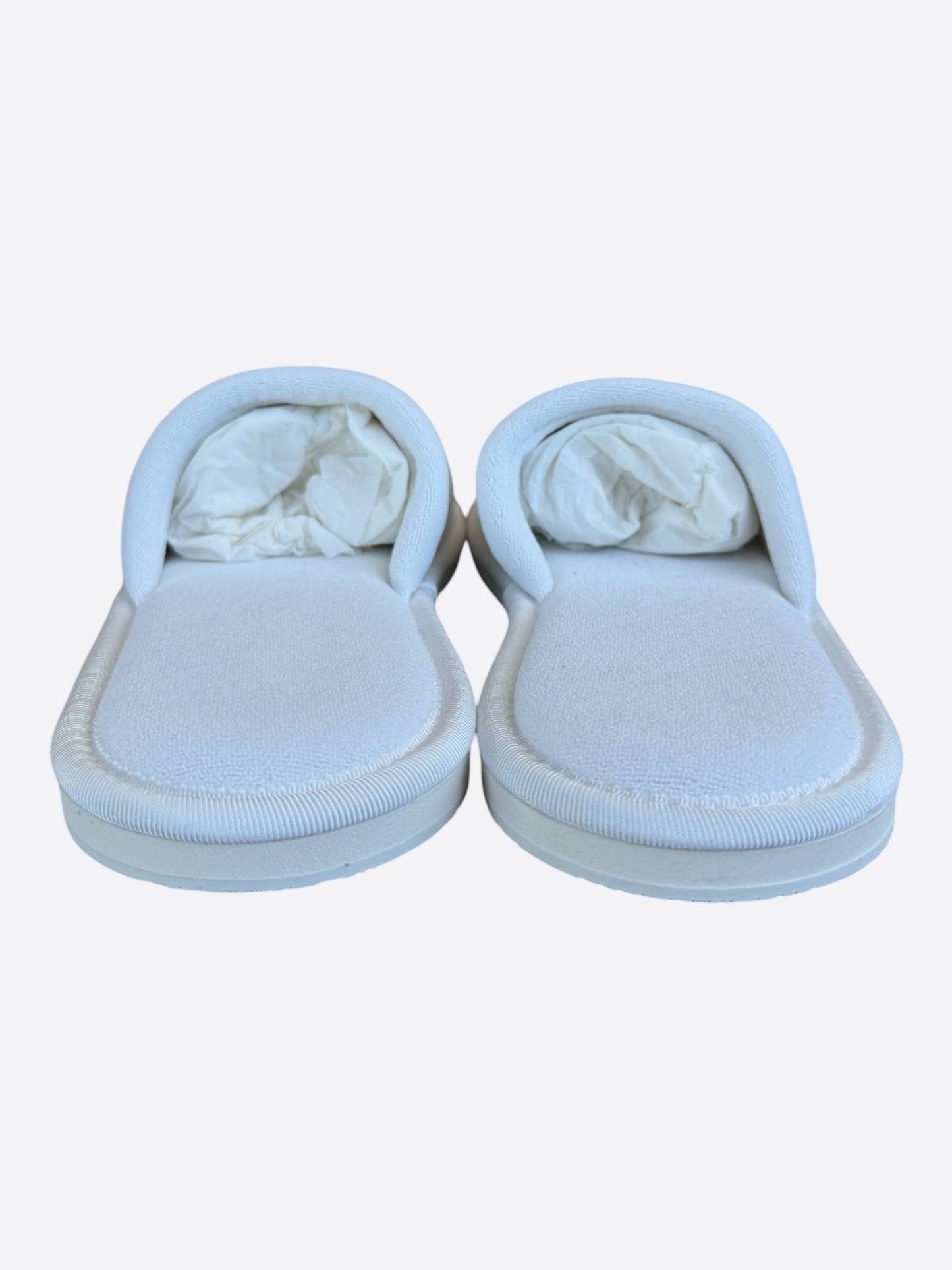 Chrome Hearts White & Black Horseshoe Logo Slippers