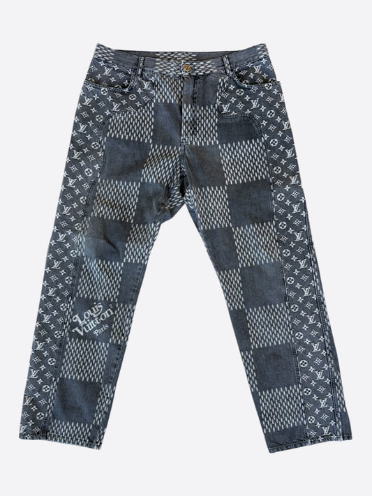 Louis Vuitton Nigo Grey Giant Damier Monogram Jeans