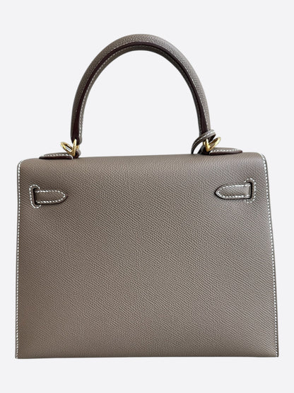 Hermes Etoupe Epsom Sellier & Gold Hardware Kelly 25