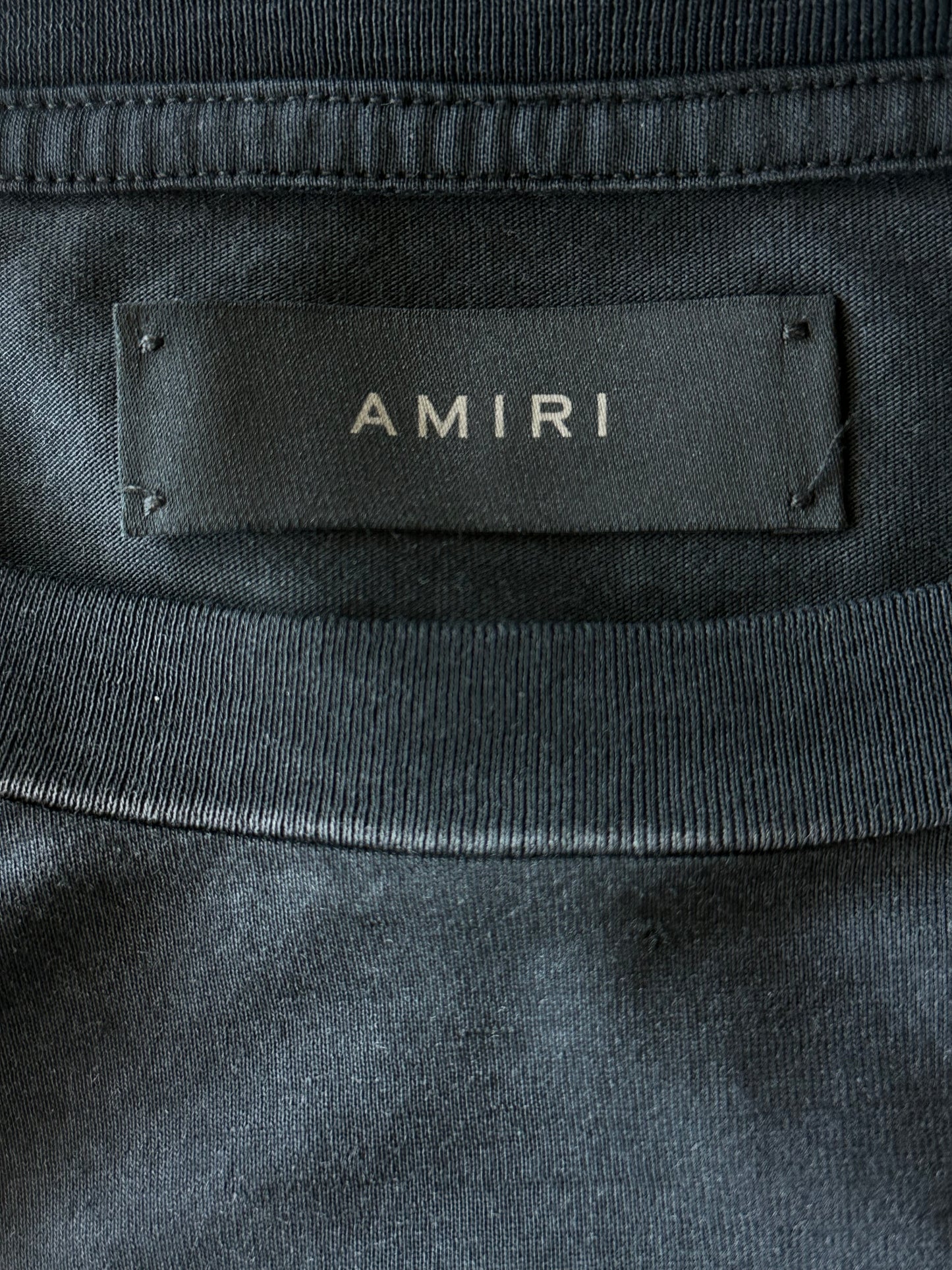 Amiri Washed Black MA Logo Shotgun T-Shirt