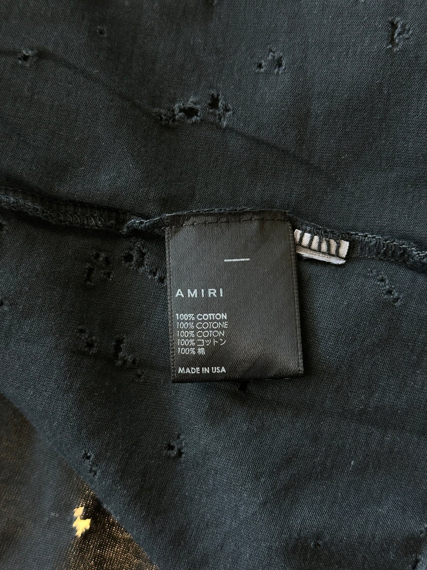 Amiri Washed Black MA Logo Shotgun T-Shirt