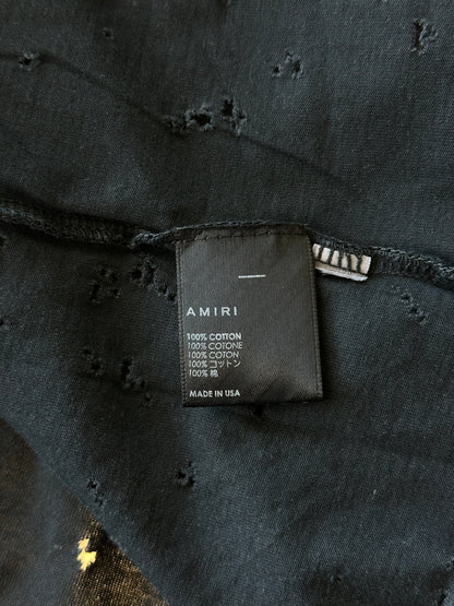 Amiri Washed Black MA Logo Shotgun T-Shirt