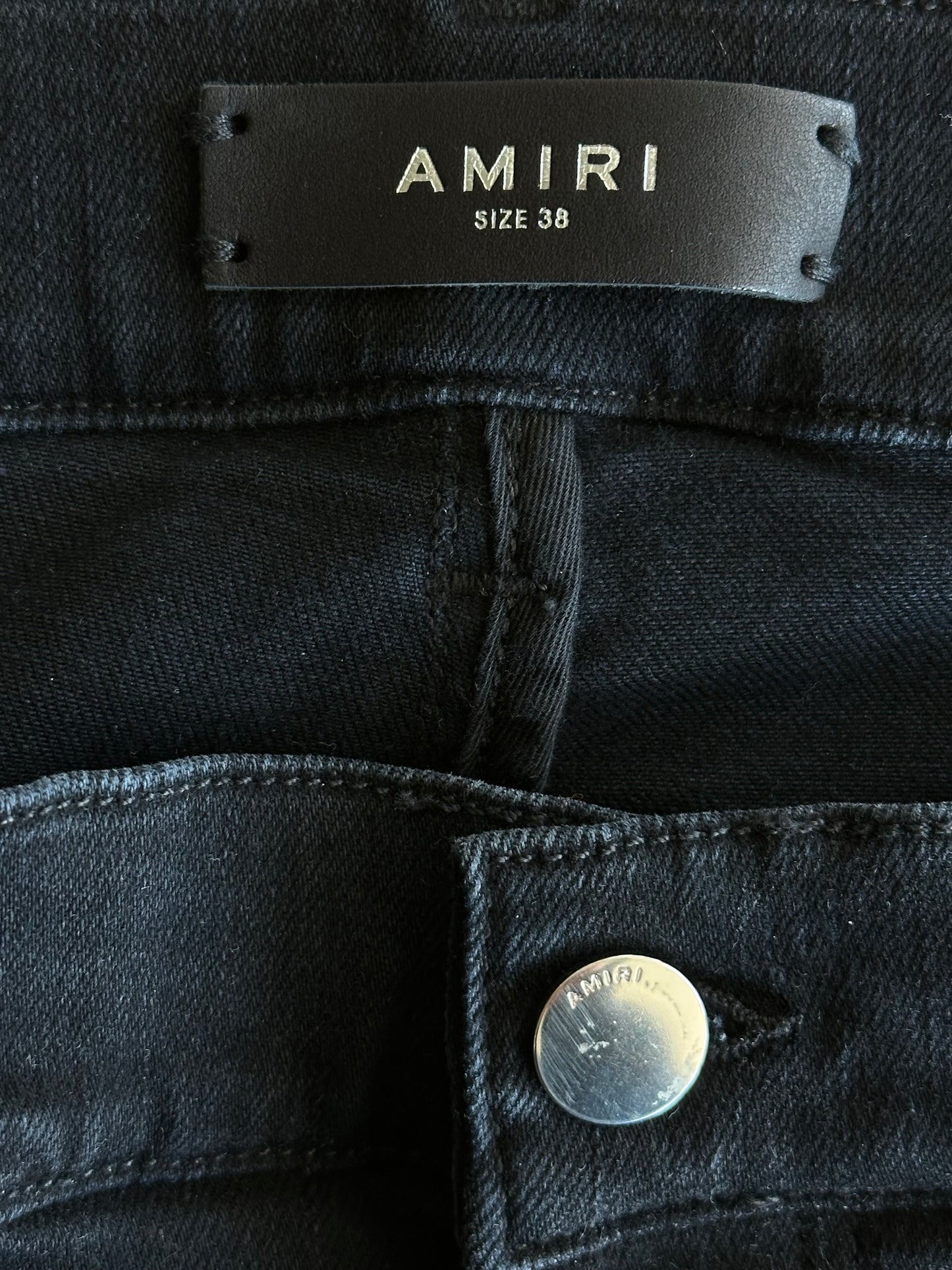 Amiri Aged Black Paint Splatter Distressed Jeans