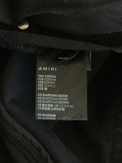 Amiri Aged Black Paint Splatter Distressed Jeans