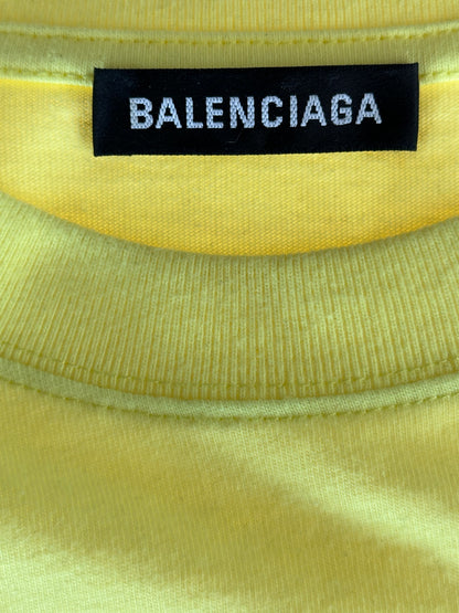 Balenciaga Yellow & Black Crew Logo T-Shirt