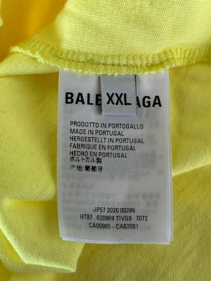 Balenciaga Yellow & Black Crew Logo T-Shirt