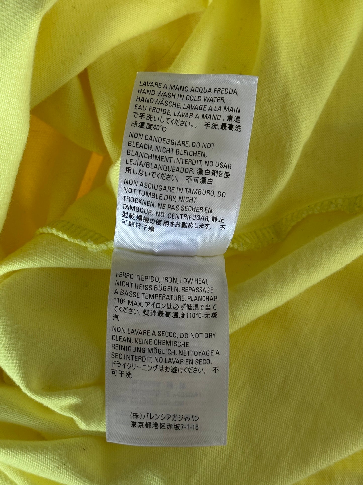 Balenciaga Yellow & Black Crew Logo T-Shirt