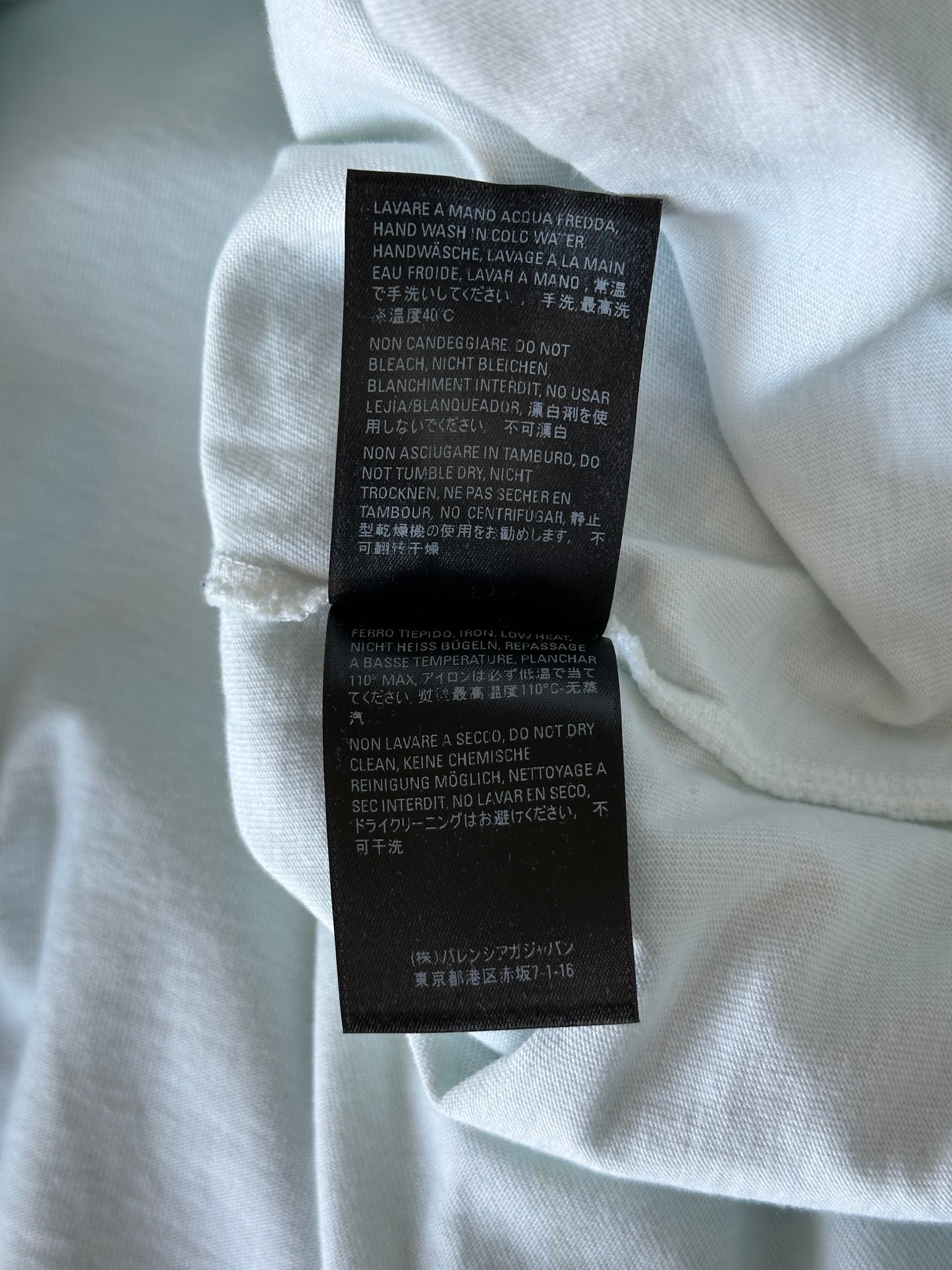 Balenciaga Turquoise & White Logo Distressed Hoodie