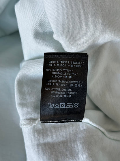 Balenciaga Turquoise & White Logo Distressed Hoodie