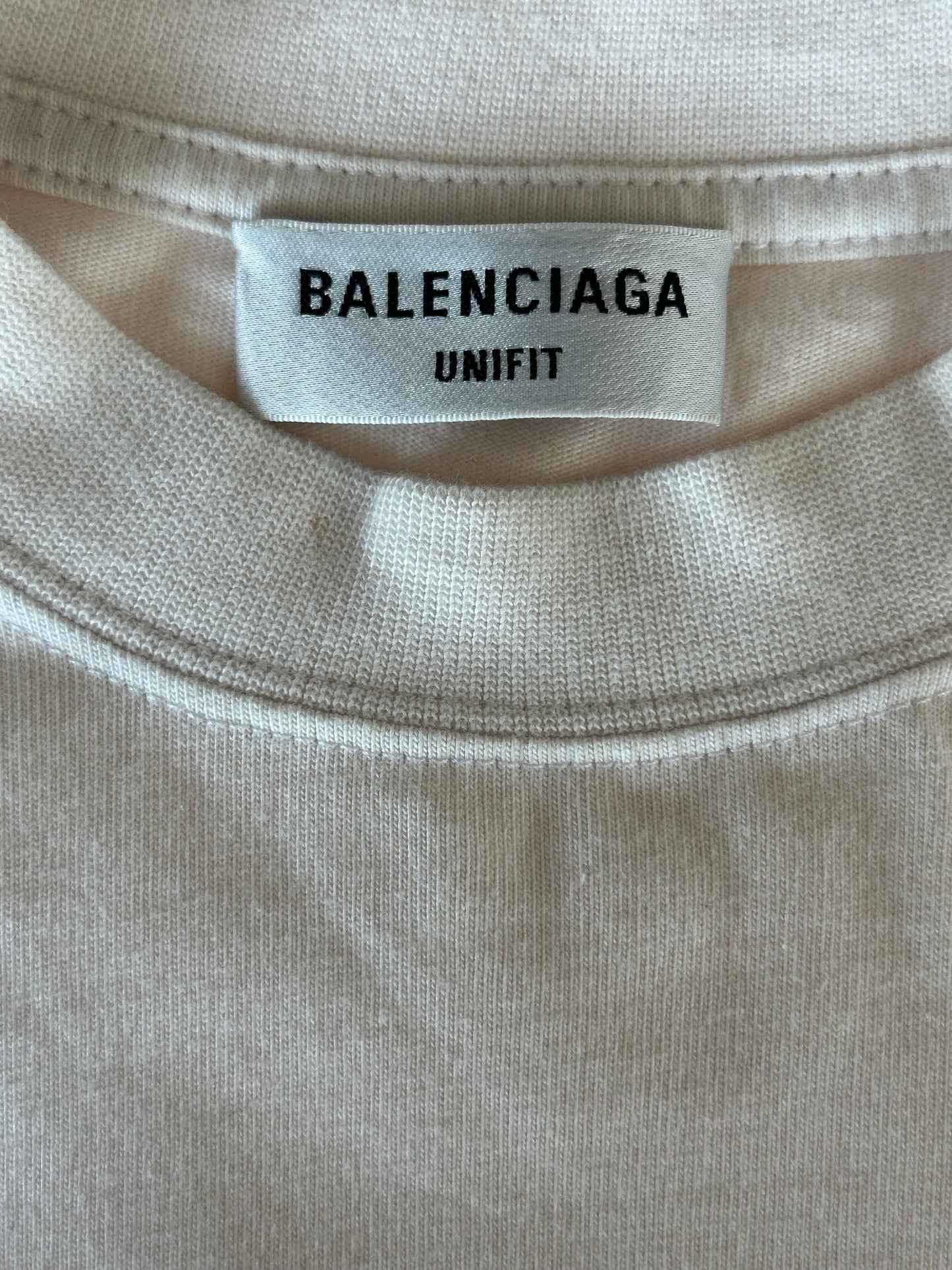 Balenciaga White & Black Strike Logo T-Shirt