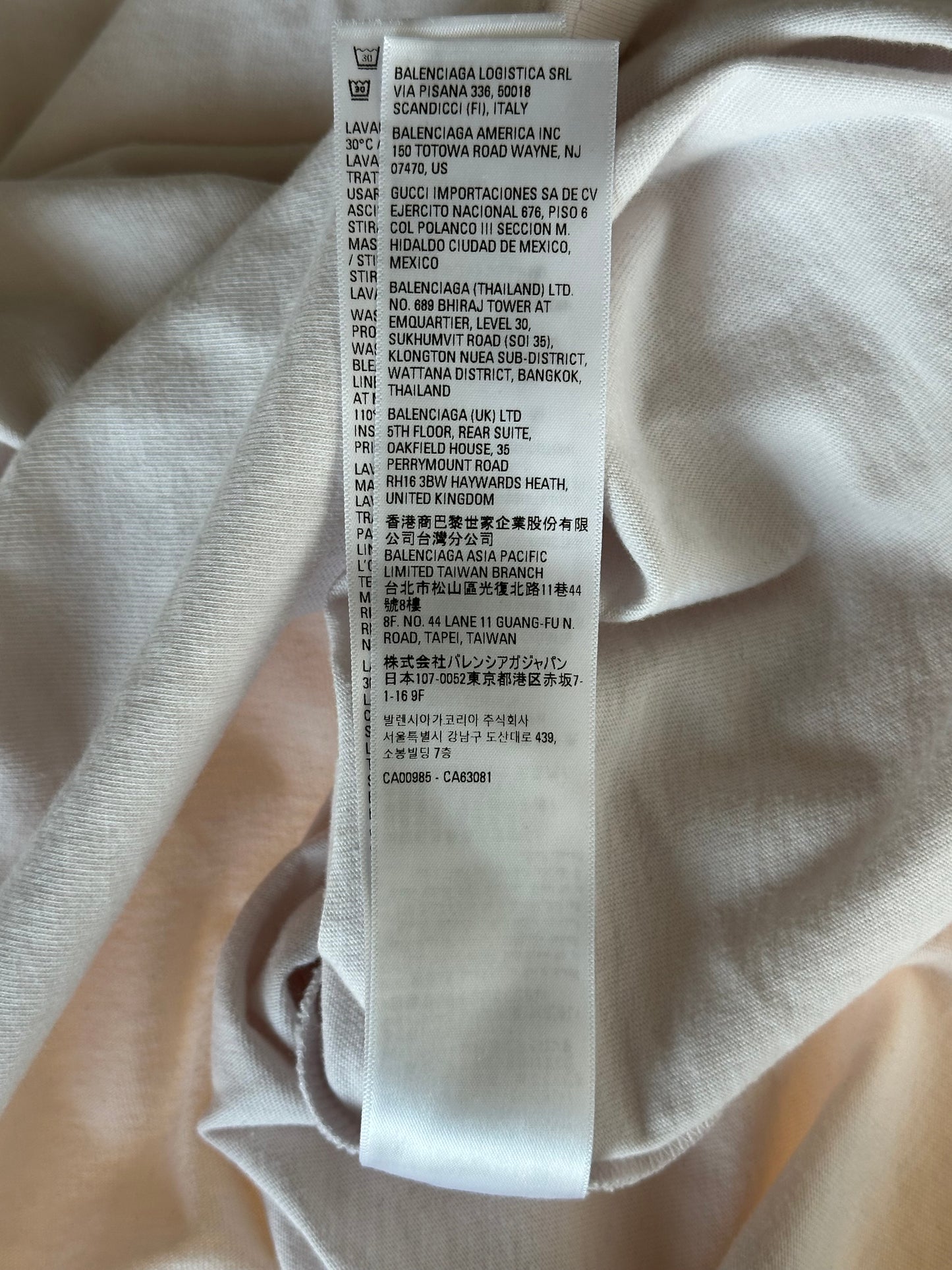 Balenciaga White & Black Strike Logo T-Shirt
