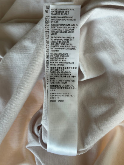 Balenciaga White & Black Strike Logo T-Shirt