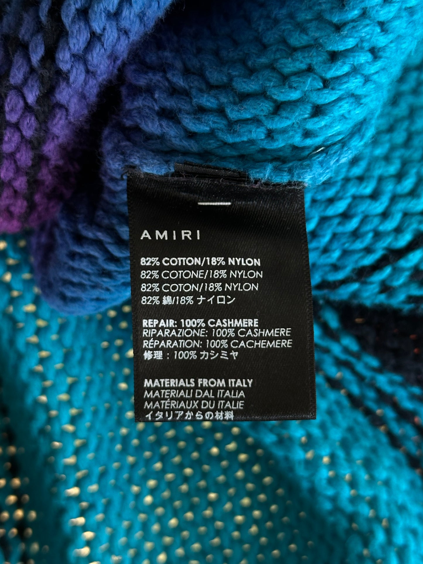 Amiri Black & Rainbow Knitted Baja Hoodie