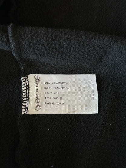 Chrome Hearts Black & White Scroll Logo Zip Up Hoodie