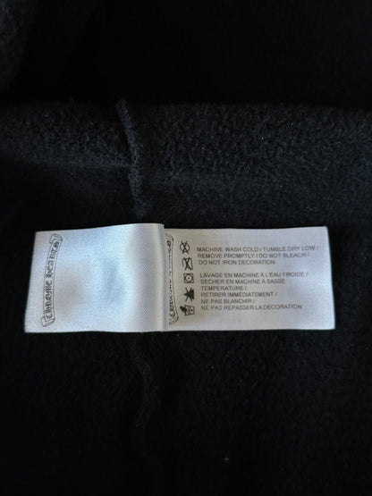 Chrome Hearts Black & White Scroll Logo Zip Up Hoodie