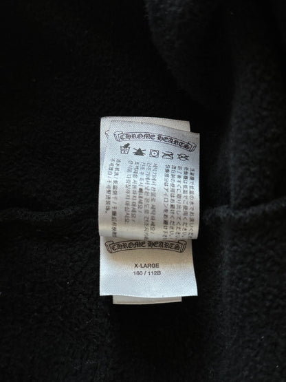 Chrome Hearts Black & White Scroll Logo Zip Up Hoodie