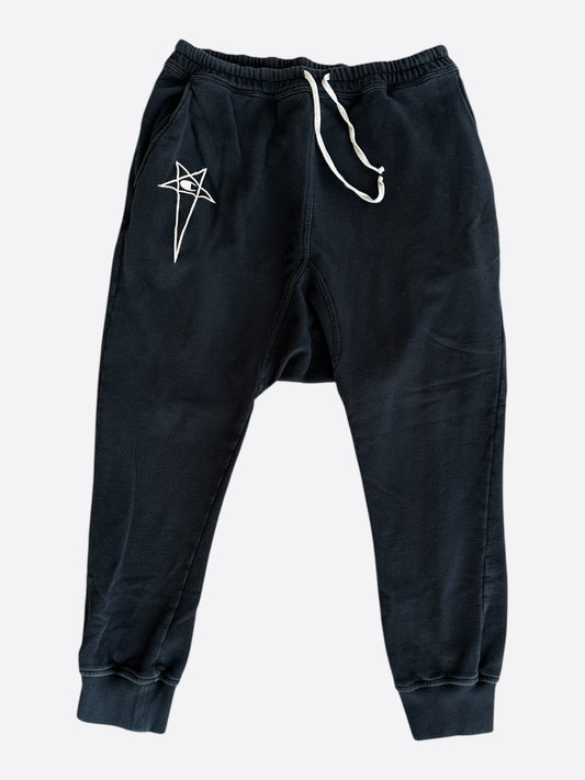Rick Owens Champion Black & White Embroidered Logo Sweatpants