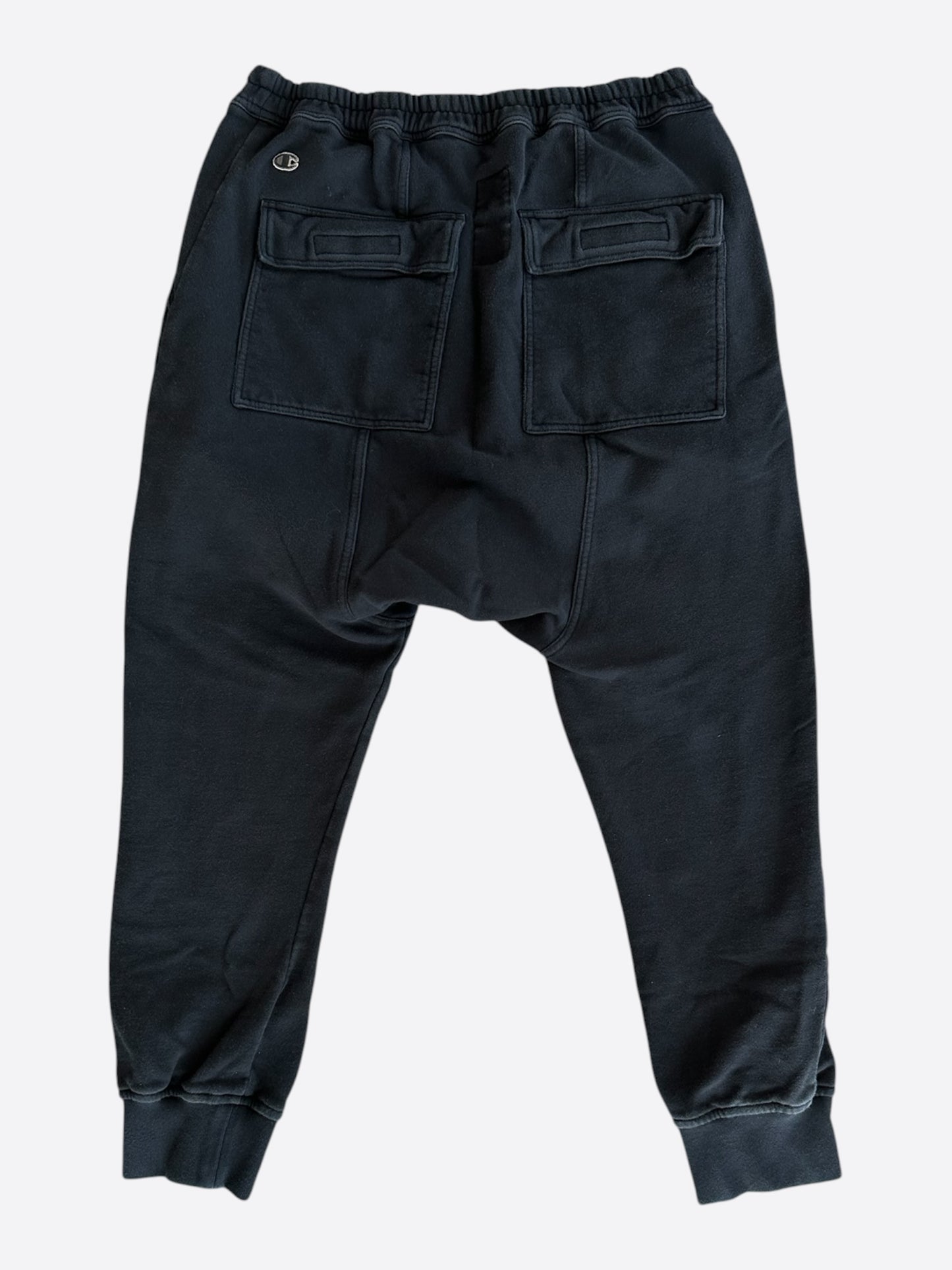 Rick Owens Champion Black & White Embroidered Logo Sweatpants