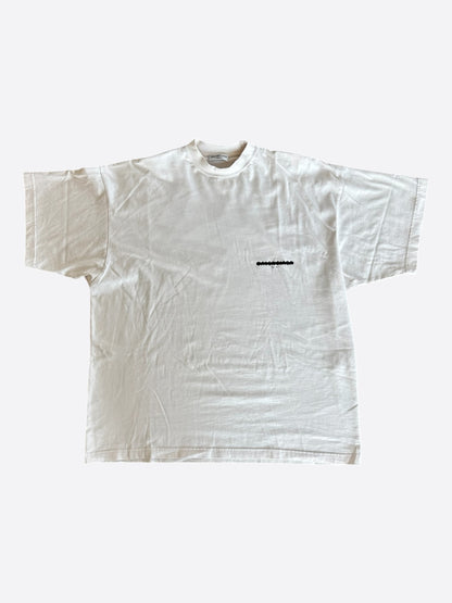 Balenciaga White & Black Strike Logo T-Shirt