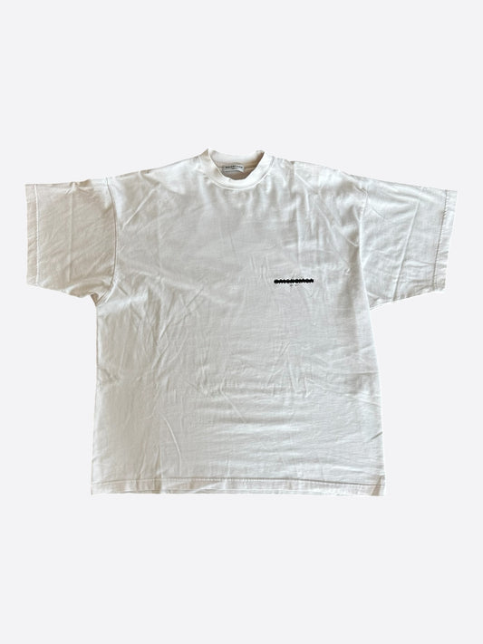 Balenciaga White & Black Strike Logo T-Shirt