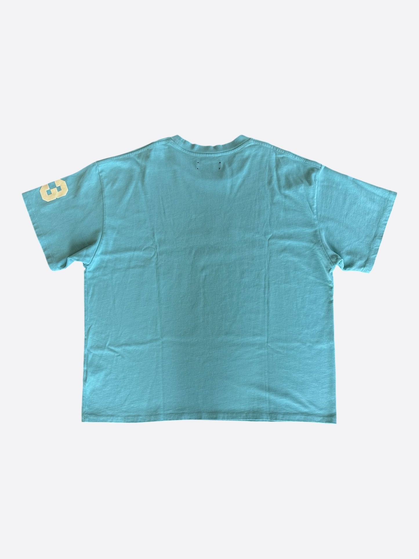 Amiri Blue & White Flocked Logo T-Shirt