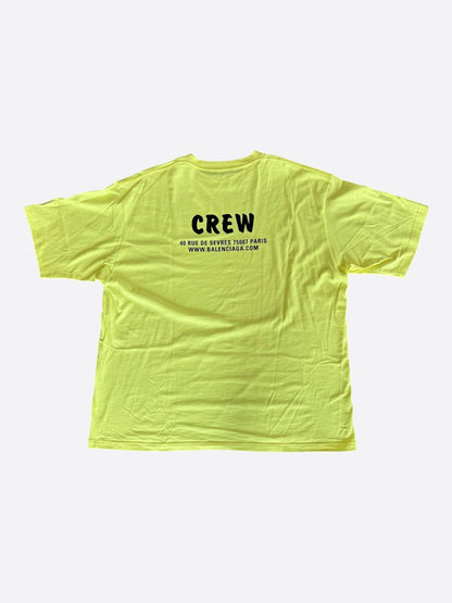 Balenciaga Yellow & Black Crew Logo T-Shirt