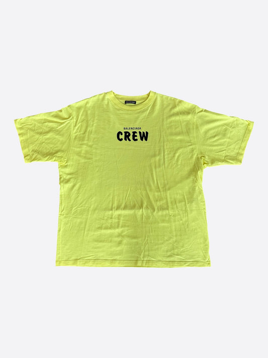 Balenciaga Yellow & Black Crew Logo T-Shirt