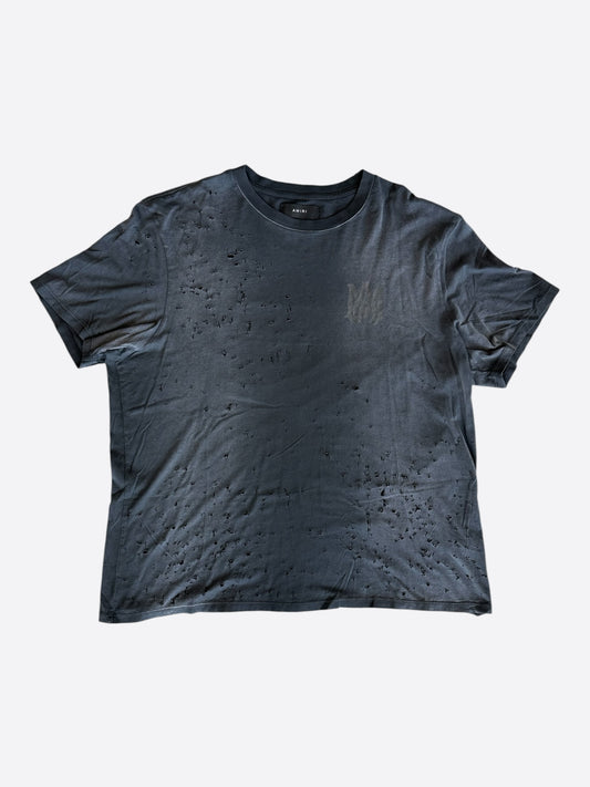 Amiri Washed Black MA Logo Shotgun T-Shirt