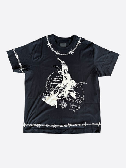Givenchy Black & White Barbed Wire Graphic T-Shirt