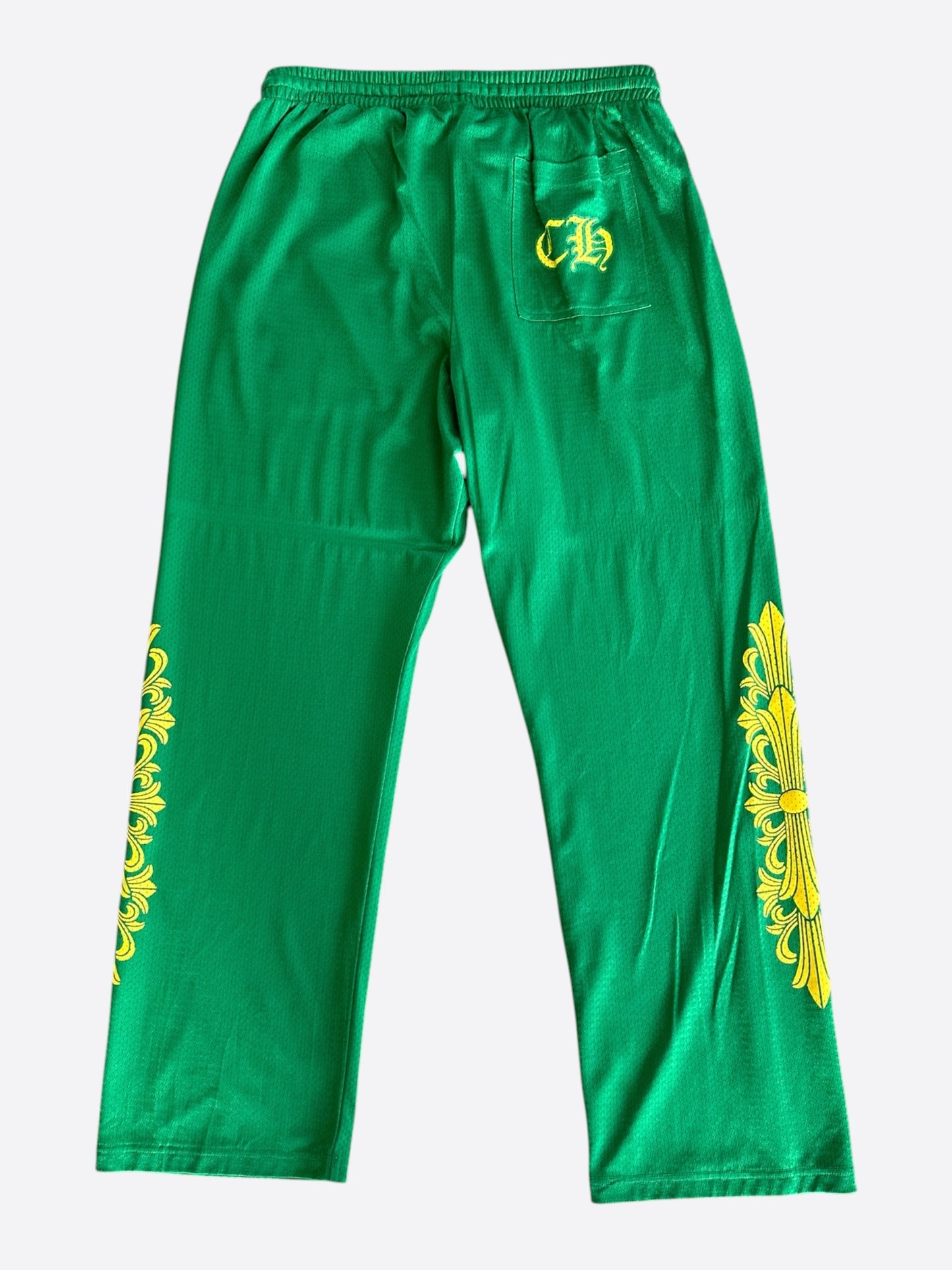 Chrome Hearts Green & Yellow Floral Nylon Mesh Trackpants
