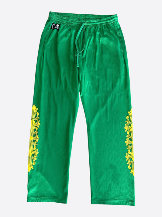 Chrome Hearts Green & Yellow Floral Nylon Mesh Trackpants