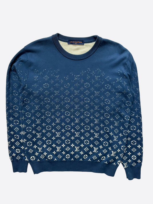 Louis Vuitton Navy & White Monogram Gradient Sweater