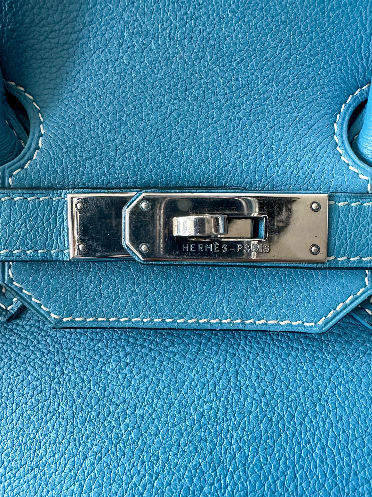 Hermès Blue Clemence Birkin 35