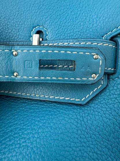 Hermès Blue Clemence Birkin 35