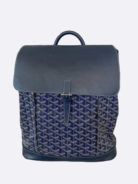 Goyard Blue Goyardine Alpin MM Backpack