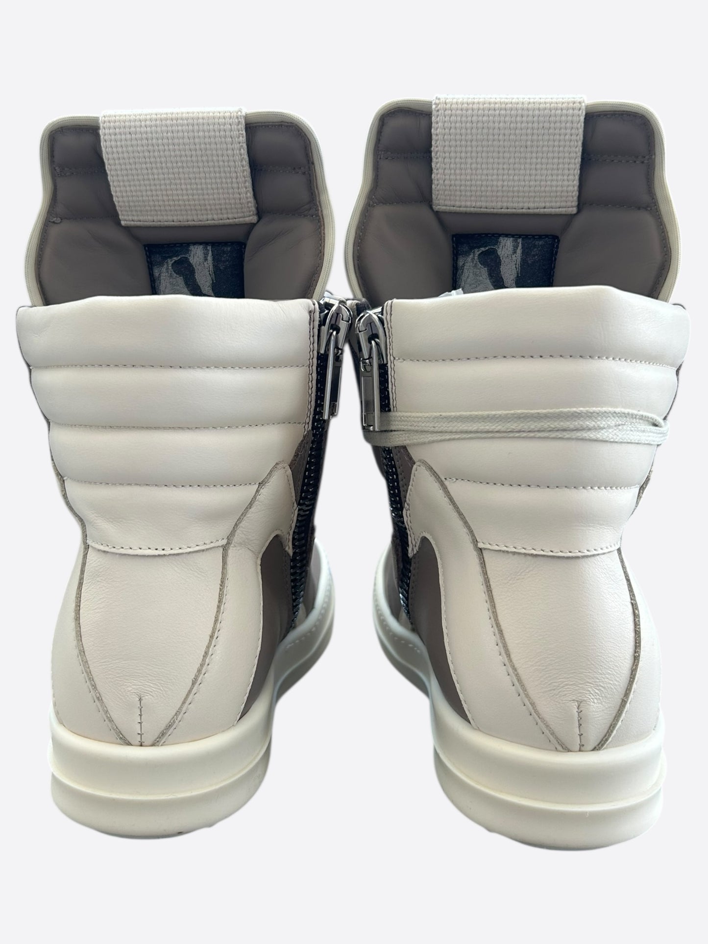 Rick Owens Light Brown & White Geobasket Women's Sneakers