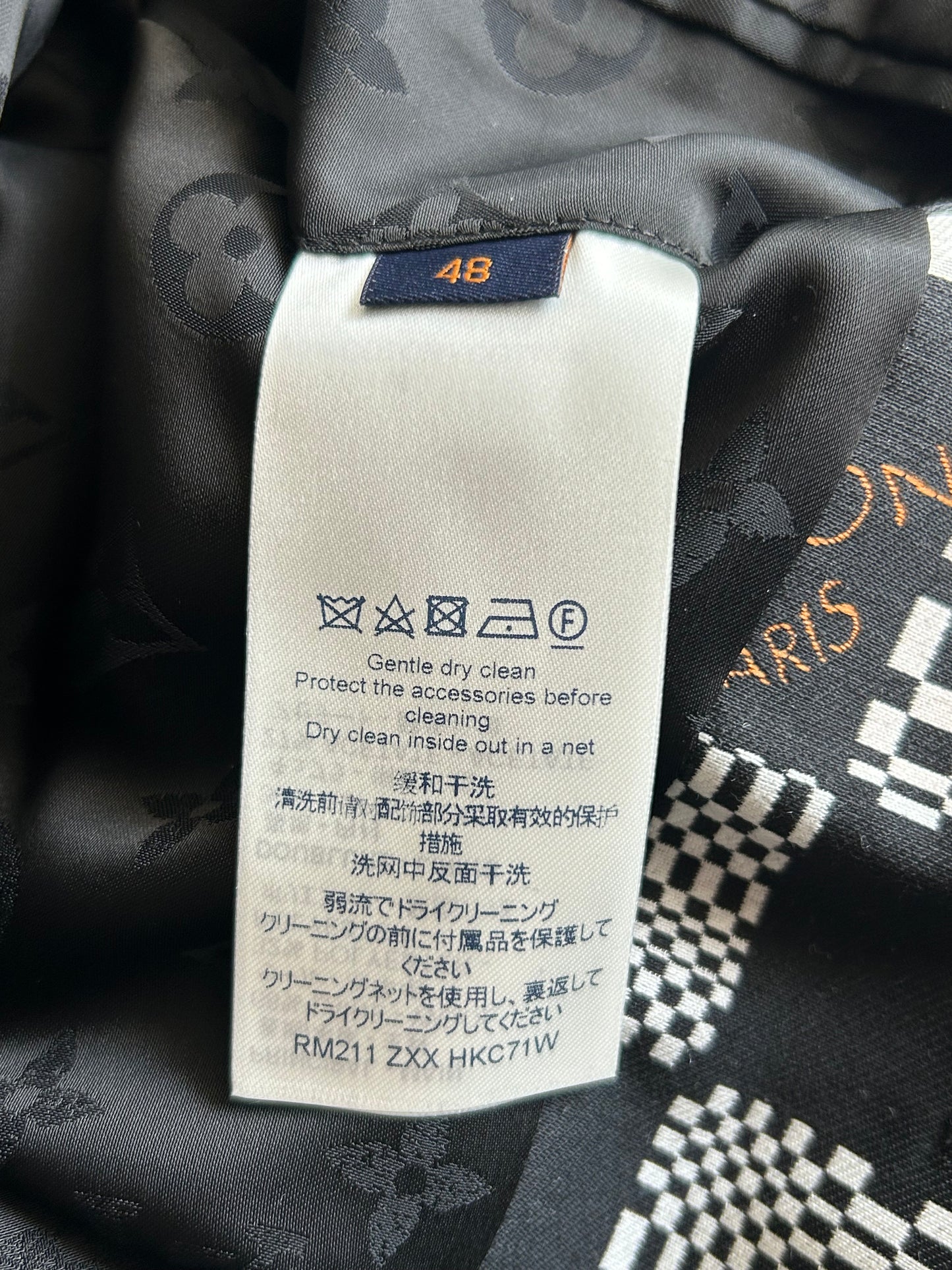 Louis Vuitton Black & White Distorted Damier Peacoat