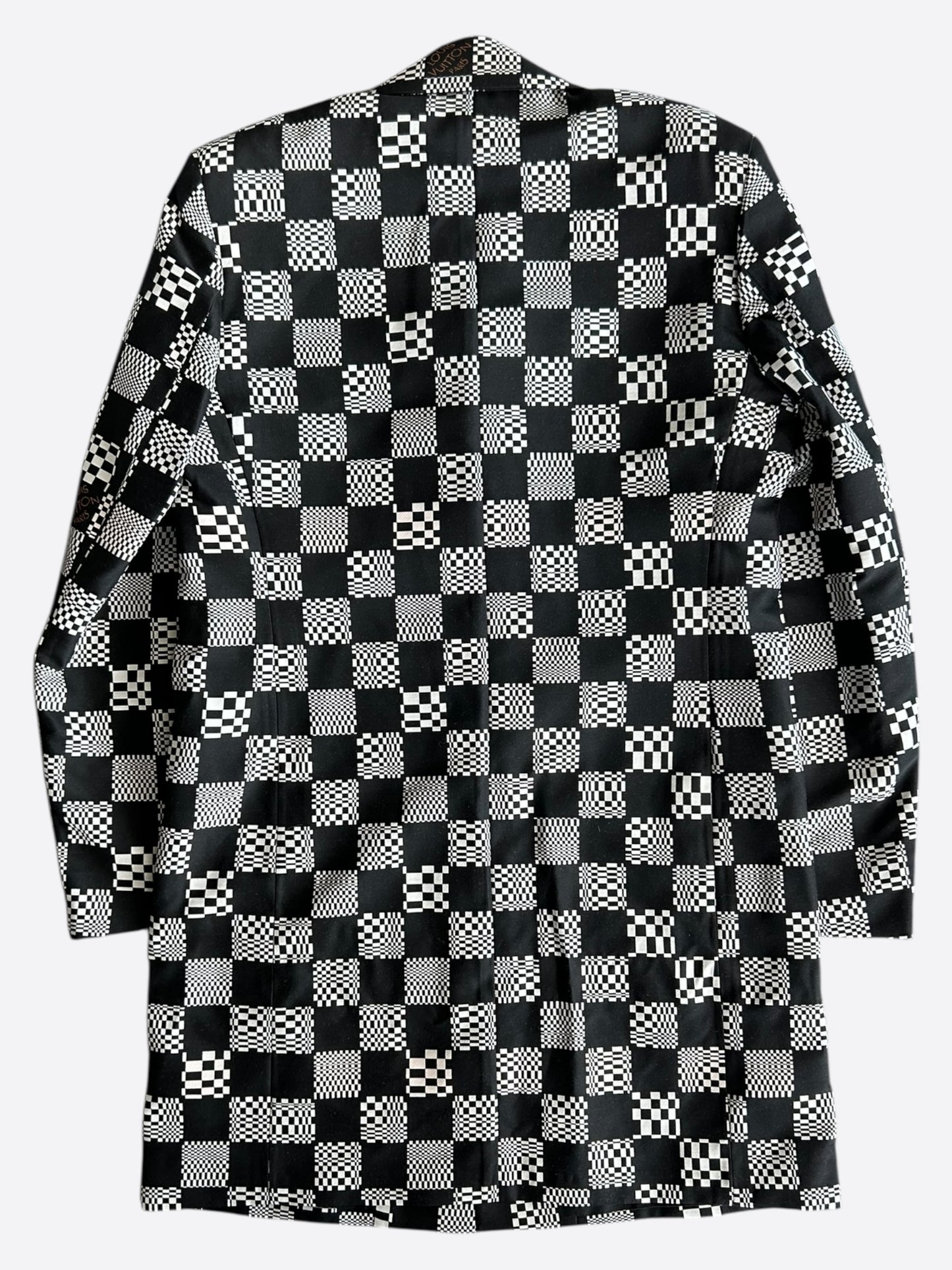 Louis Vuitton Black & White Distorted Damier Peacoat