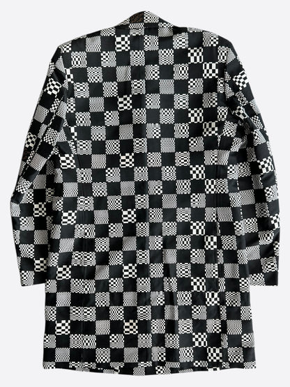Louis Vuitton Black & White Distorted Damier Peacoat