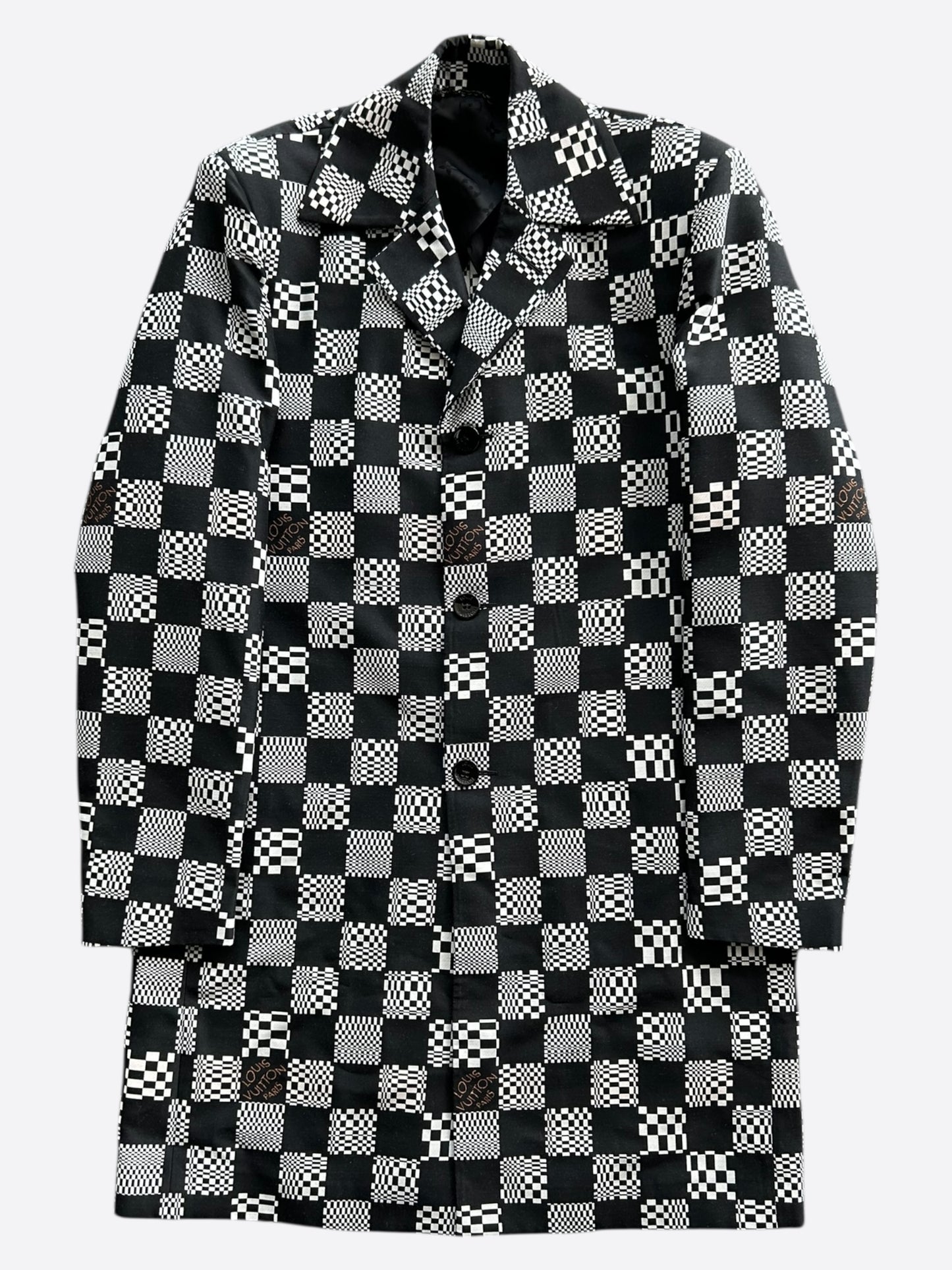 Louis Vuitton Black & White Distorted Damier Peacoat