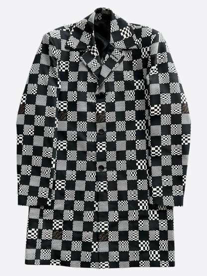 Louis Vuitton Black & White Distorted Damier Peacoat