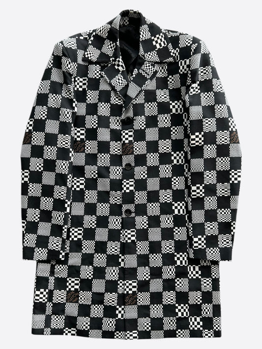 Louis Vuitton Black & White Distorted Damier Peacoat
