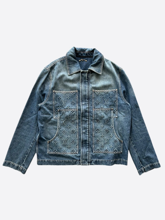 Louis Vuitton Blue Monogram Denim Workwear Jacket