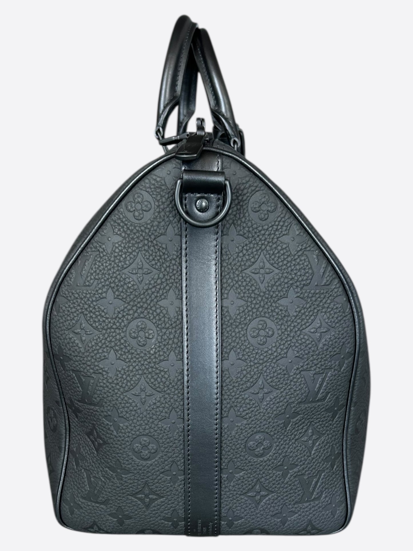 Louis Vuitton Black Taurillon Monogram Keepall 50