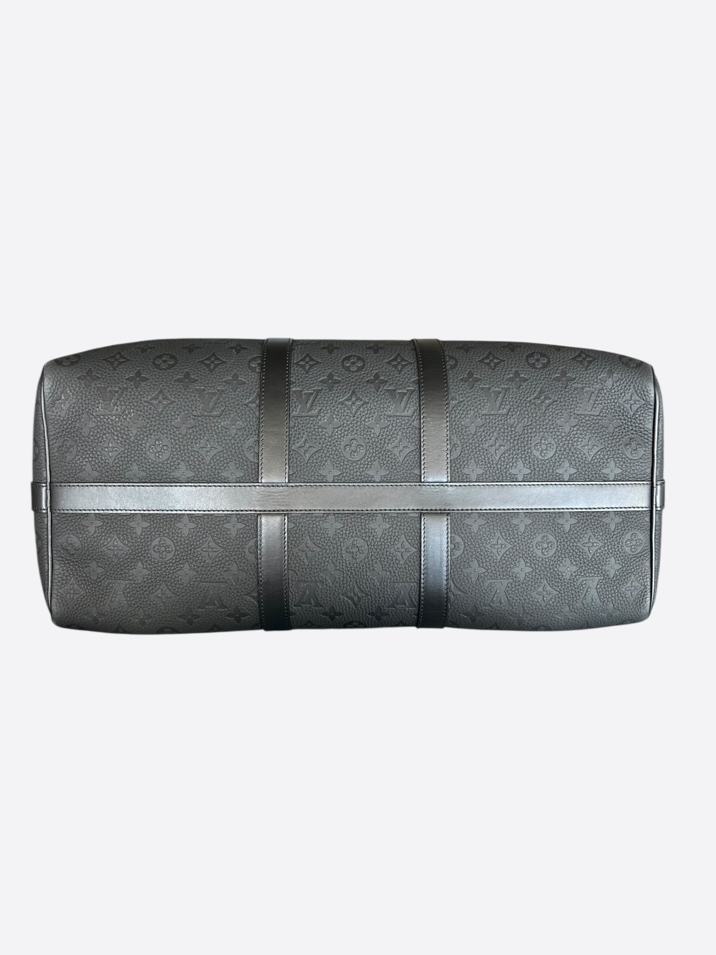Louis Vuitton Black Taurillon Monogram Keepall 50