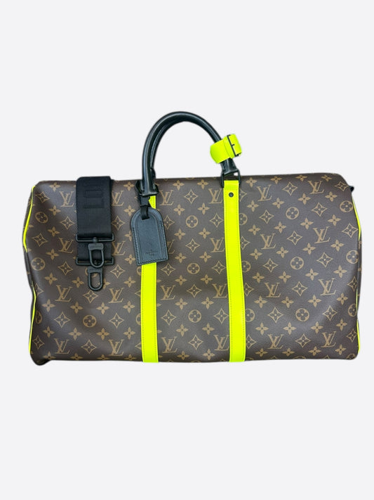 Louis Vuitton Brown & Yellow Monogram Keepall 50
