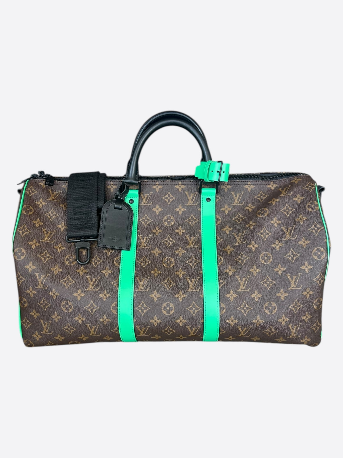 Louis Vuitton Brown & Green Monogram Keepall 50
