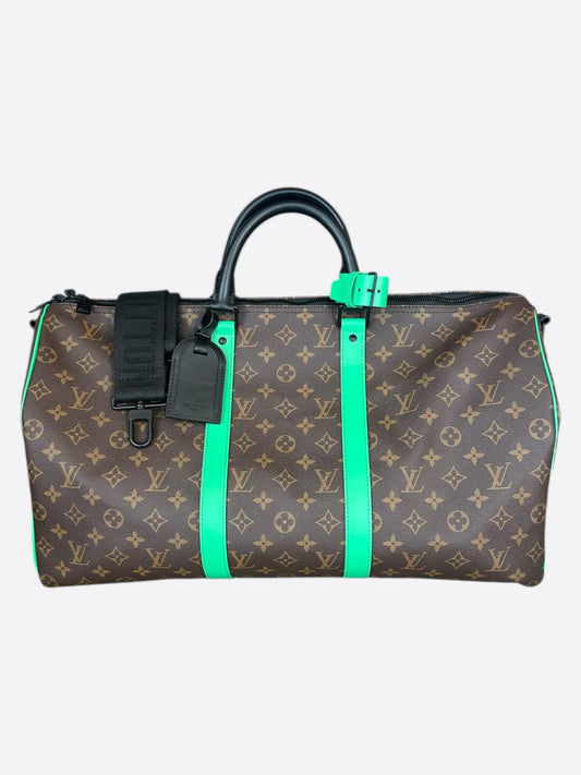 Louis Vuitton Brown & Green Monogram Keepall 50