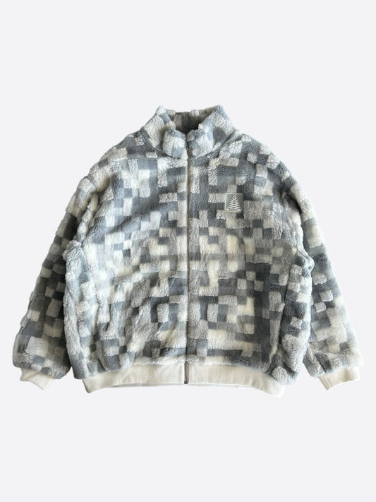 Louis Vuitton White & Grey Damoflage Fleece Jacket