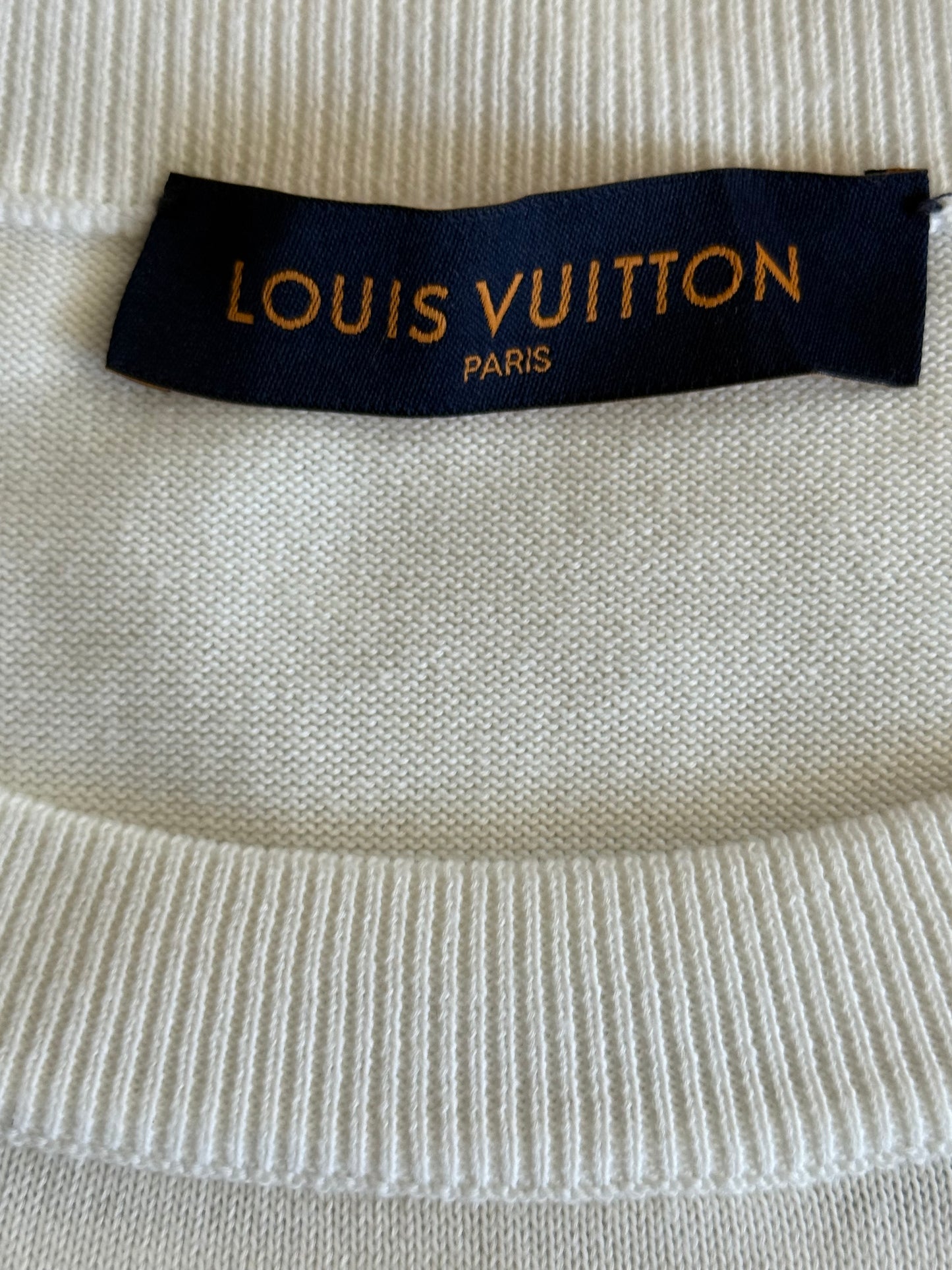 Louis Vuitton White Intarsia Rapper Graphic T-Shirt